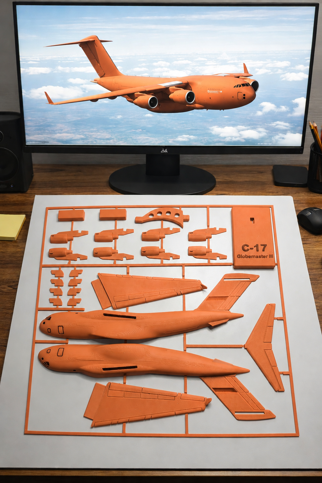 C-17 Globemaster III 3D Printed Aircraft Model Kit – USAF Military Cargo Plane