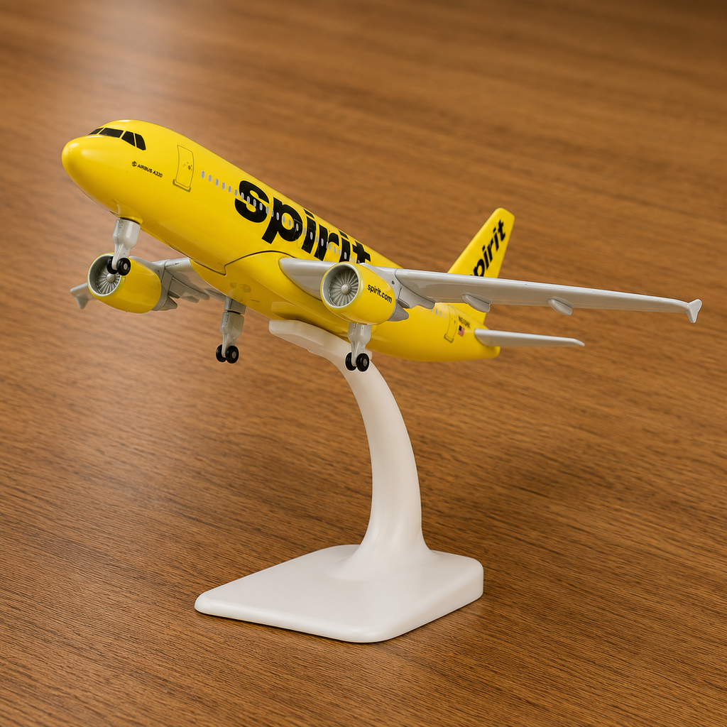 Spirit Airlines Airbus A320 Die-Cast Aircraft Model – 1/300 Scale Display Plane