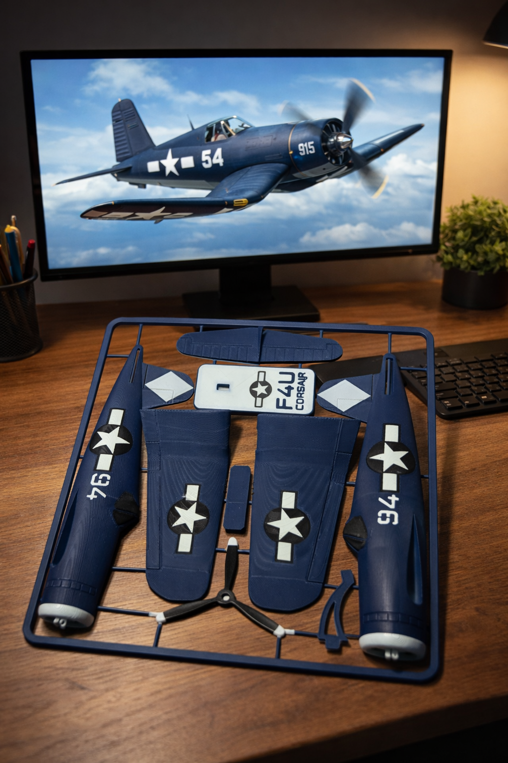 F4U Corsair 3D Printed Aircraft Model Kit – WWII Fighter Plane Edition