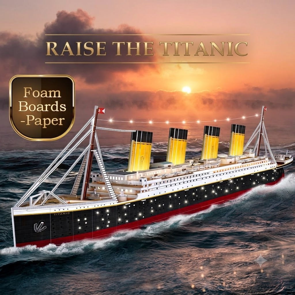 CubicFun Titanic 3D Model Ship Puzzle with LED Lights – 266 Pieces