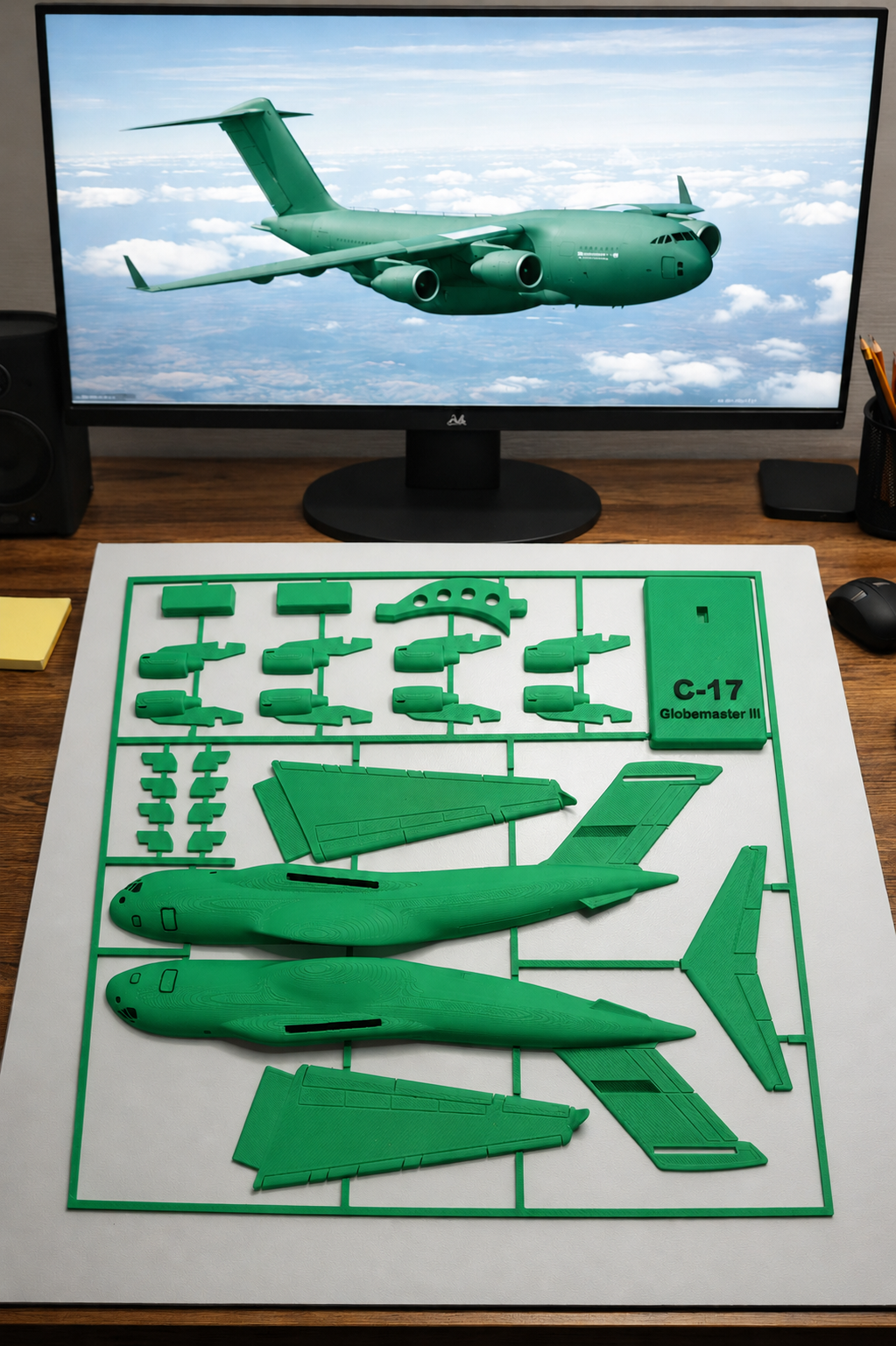 C-17 Globemaster III 3D Printed Aircraft Model Kit – USAF Military Cargo Plane
