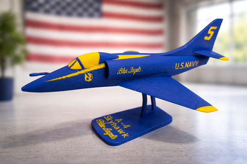 A-4 Skyhawk Blue Angels 3D Printed Aircraft Model – Loose Piece Display Jet Desk Decor