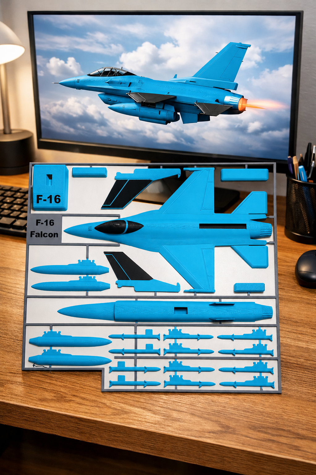 F-16 Falcon 3D Printed Model Kit F-16 Falcon 3D Printed Model Kit – Fighter Jet DIY Build – Military Aircraft Display – Aviation Desk Decor