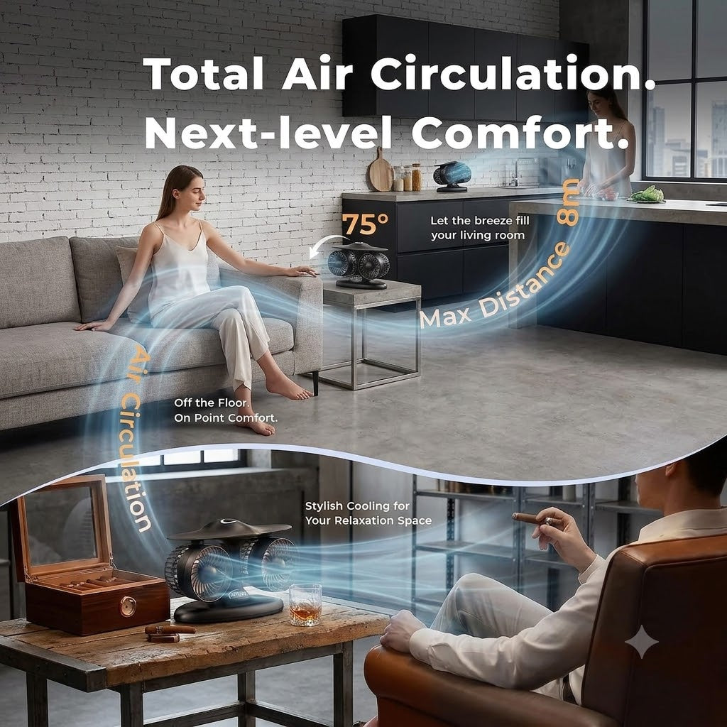 Jet Engine Desk Fan – USB-C Rechargeable Aviation Turbine Desktop Fan