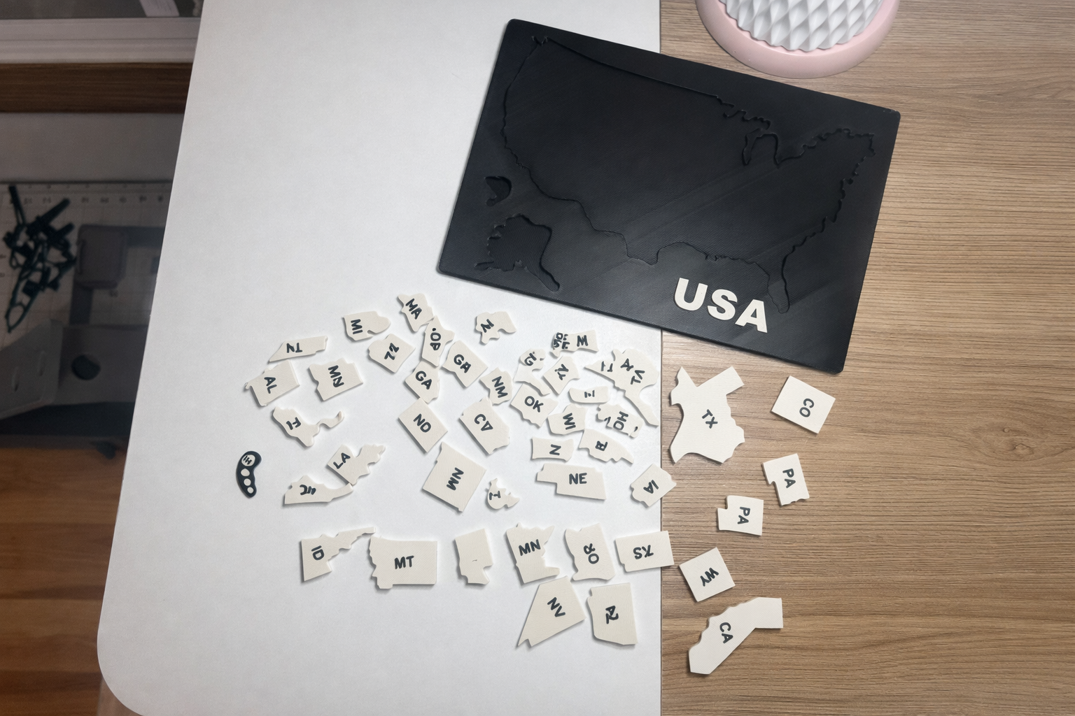 USA 50 State Puzzle Map USA 50 State Puzzle Map – 3D Printed Educational Geography Puzzle – United States Learning Board – Travel & Homeschool Activity