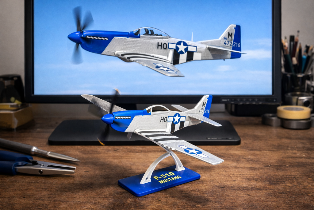 P-51 Mustang 3D Printed Aircraft Display Model