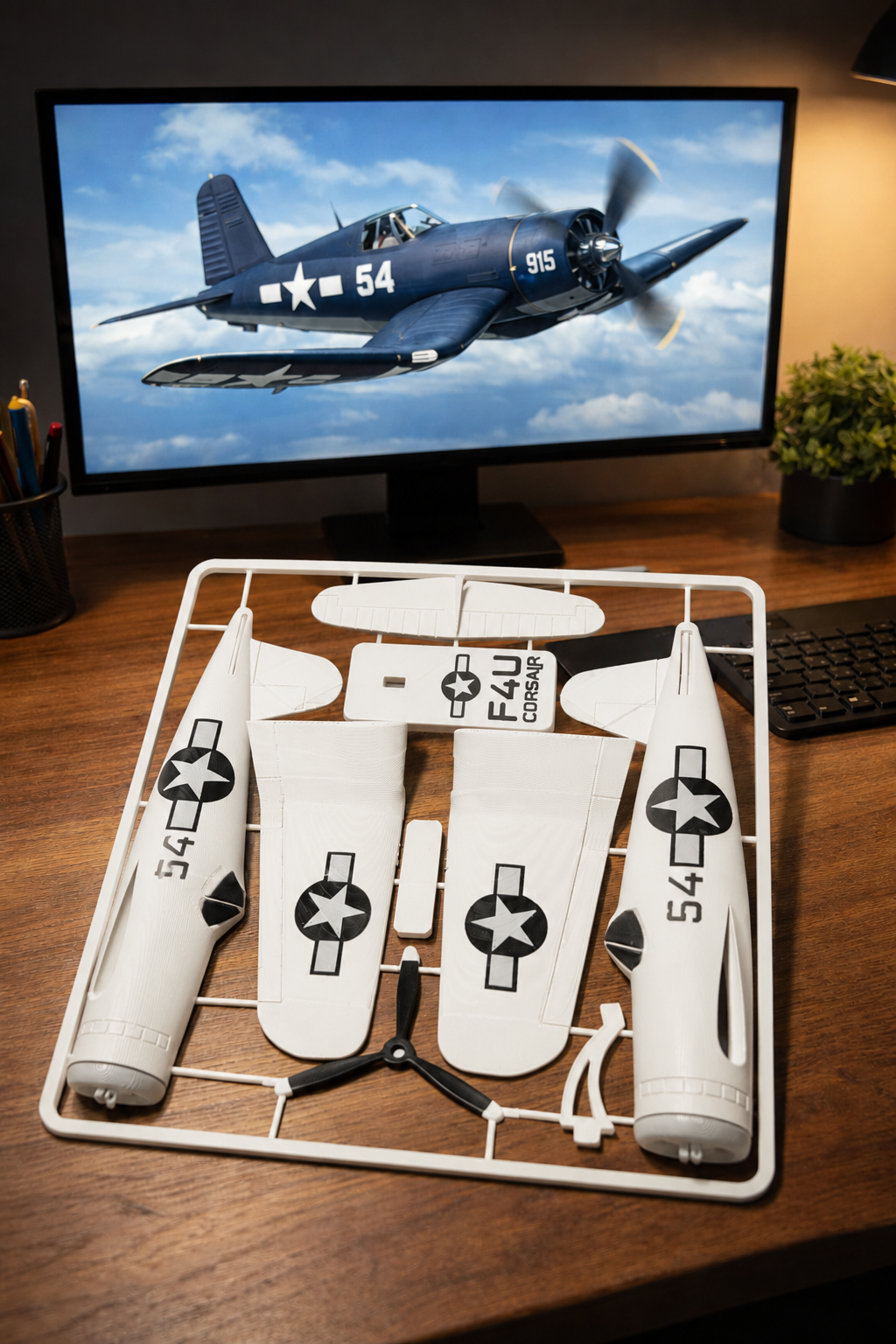 F4U Corsair 3D Printed Aircraft Model Kit – WWII Fighter Plane Edition