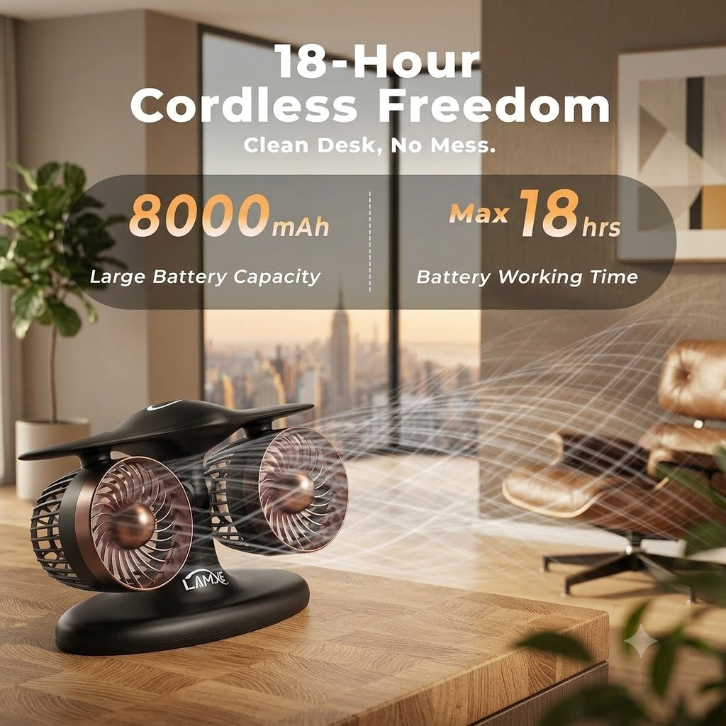 Jet Engine Desk Fan – USB-C Rechargeable Aviation Turbine Desktop Fan
