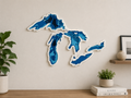 Great Lakes Layered Wall Art – 3D Printed Michigan Lake Map Decor