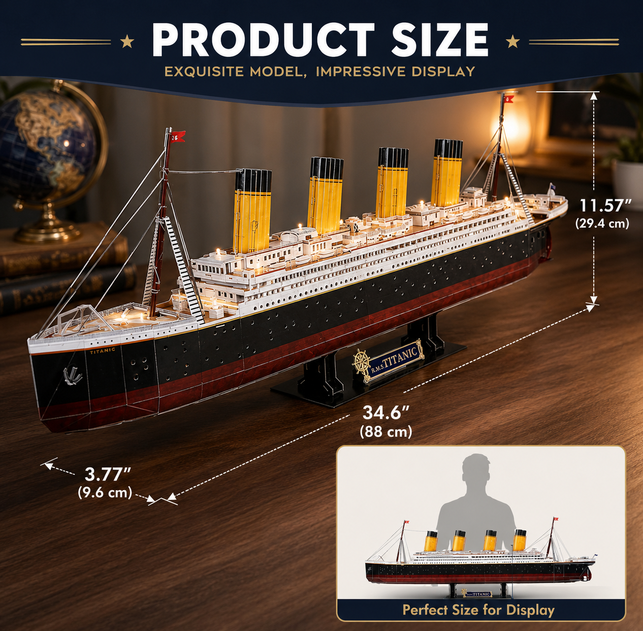 CubicFun Titanic 3D Model Ship Puzzle with LED Lights – 266 Pieces