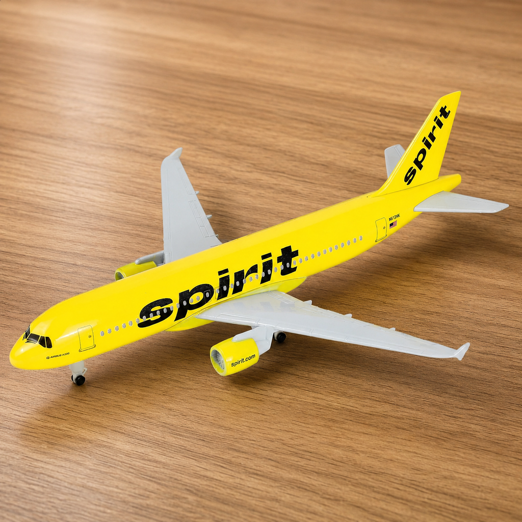 Spirit Airlines Airbus A320 Die-Cast Aircraft Model – 1/300 Scale Display Plane