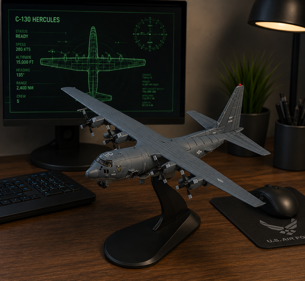 Lockheed AC-130 Gunship Die-Cast Aircraft Model – 1/200 Scale Military Display Plane