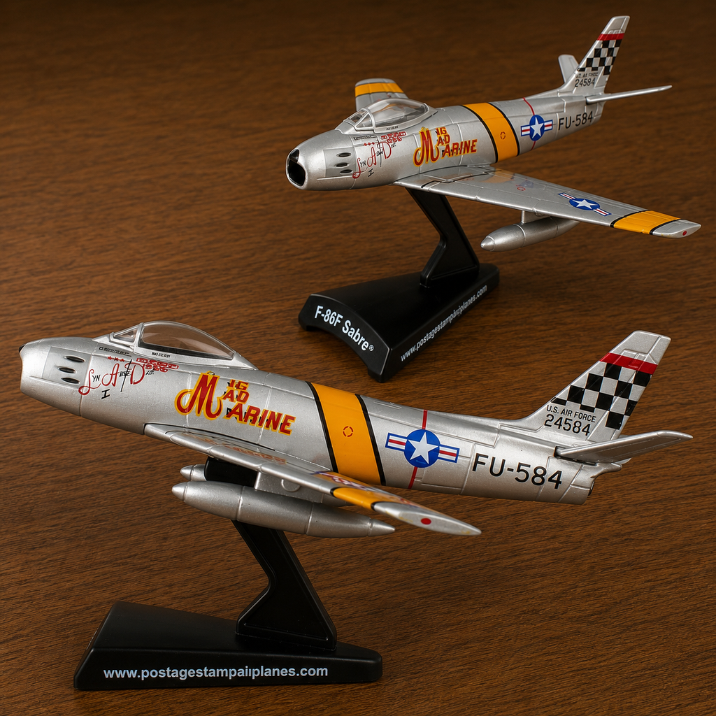 F-86 Sabre “MiG Mad Marine” Die-Cast Aircraft Model – 1:110 Scale Display Jet