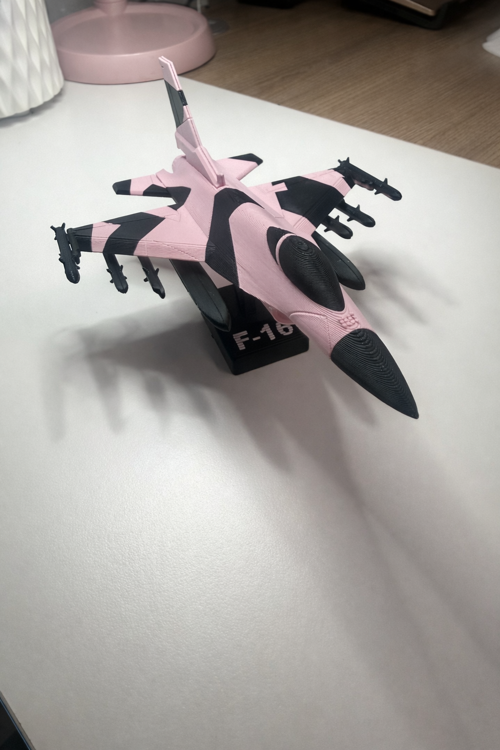 Pink F-16 Fighter Jet 3D Printed Model