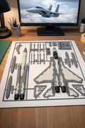 F-15 Eagle 3D Printed Aircraft Model Kit – White & Gray Fighter Jet Edition