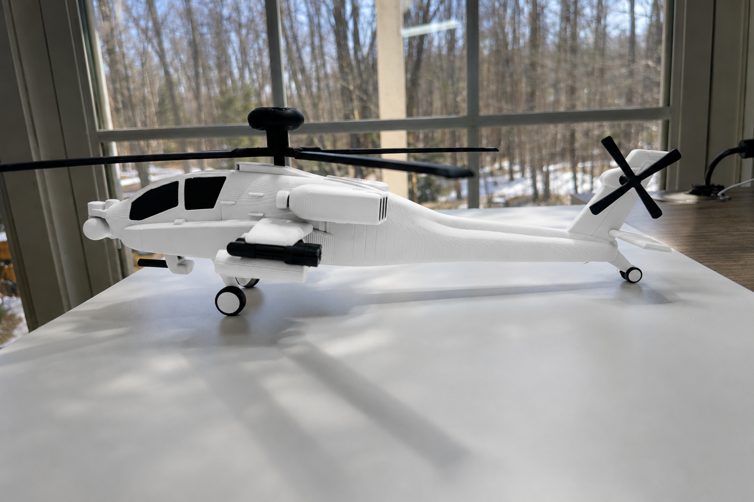 AH-64 Apache Helicopter 3D Printed Display Model – Military Attack Helicopter Edition
