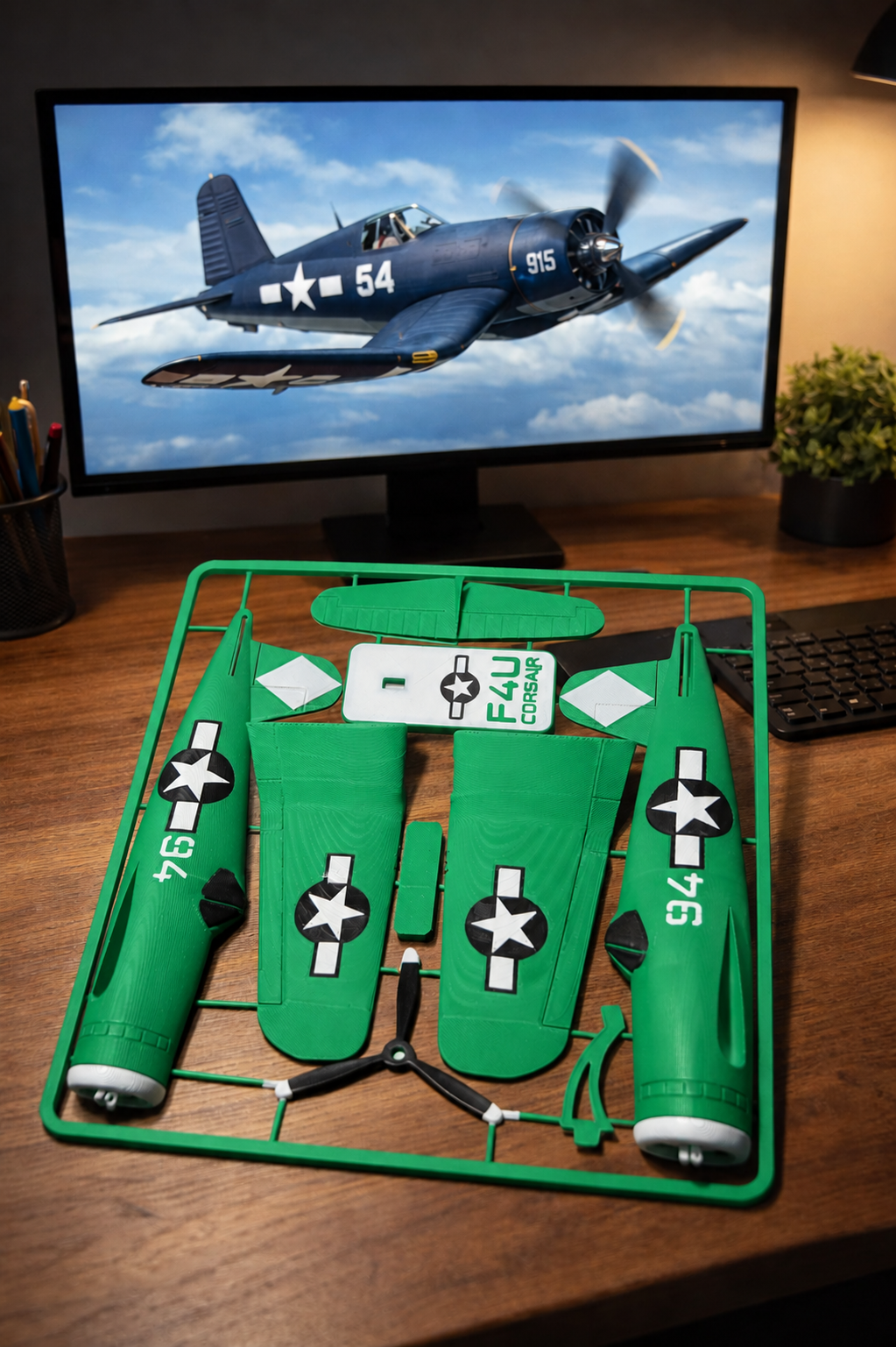 F4U Corsair 3D Printed Aircraft Model Kit – WWII Fighter Plane Edition