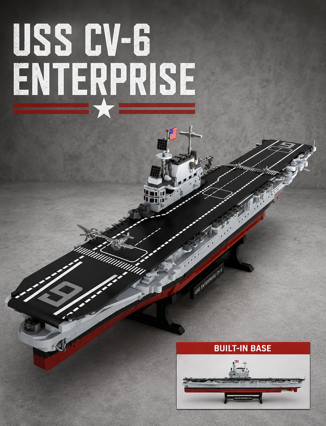 USS Enterprise Aircraft Carrier Building Block Set – 1883 Pieces