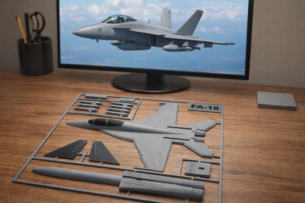 F/A-18 Fighter Jet 3D Printed Model Kit F/A-18 Fighter Jet 3D Printed Model Kit – Military Aircraft Desk Decor – Modern Aviation Display – Fighter Jet Model – Aviation Gift