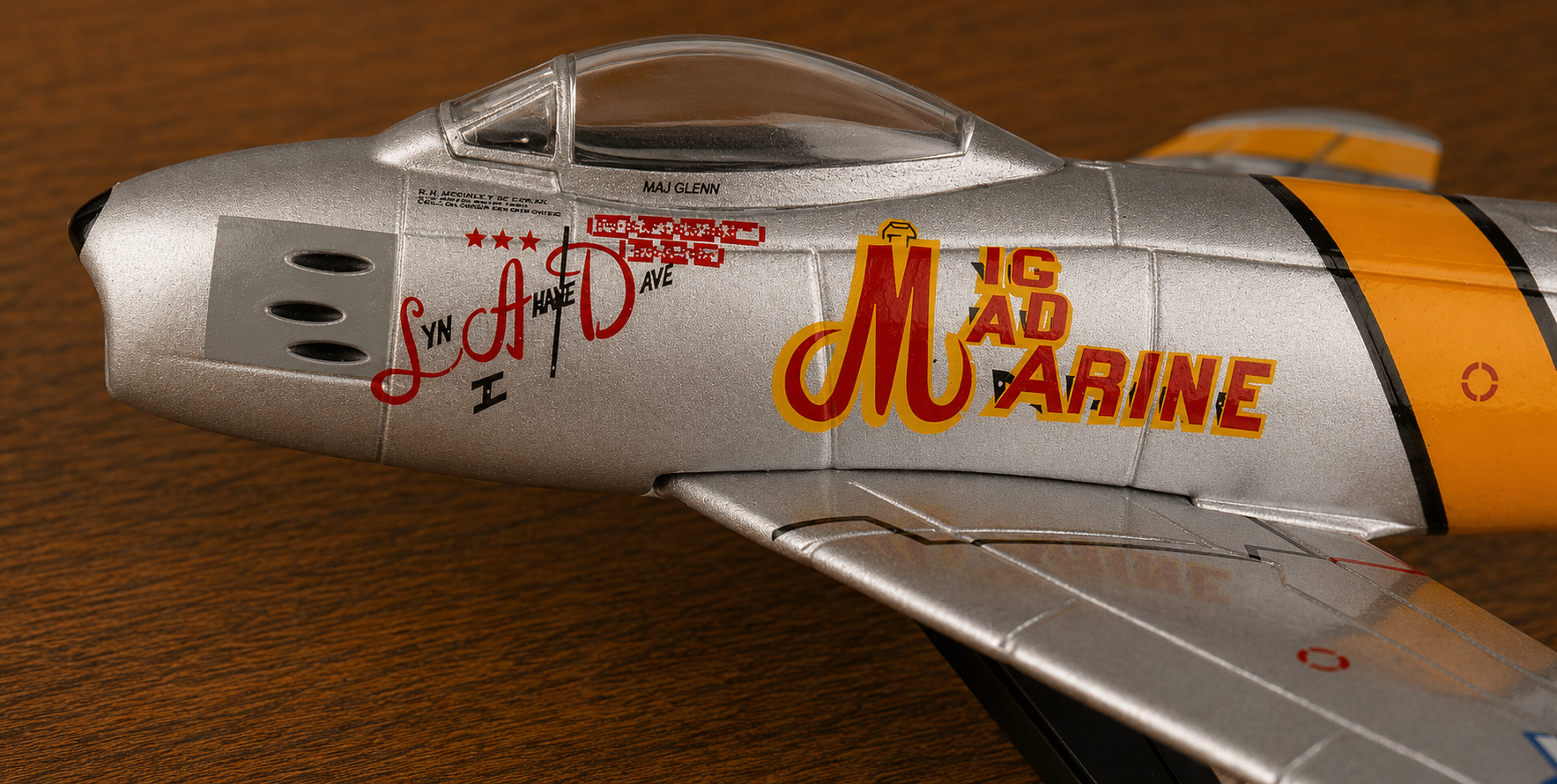 F-86 Sabre “MiG Mad Marine” Die-Cast Aircraft Model – 1:110 Scale Display Jet