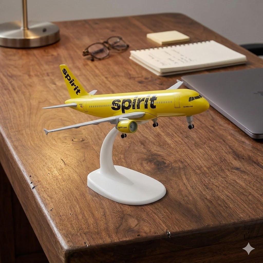 Spirit Airlines Airbus A320 Die-Cast Aircraft Model – 1/300 Scale Display Plane
