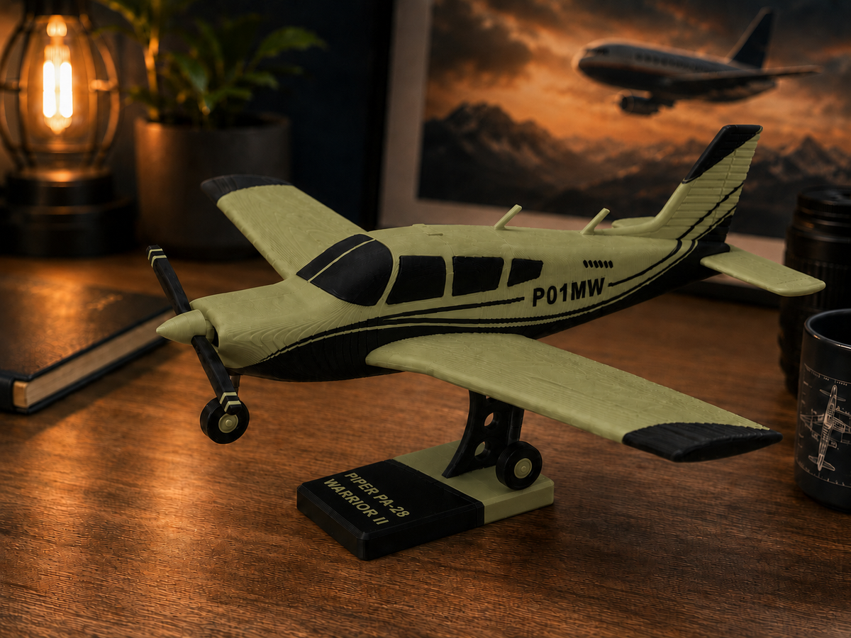 Piper PA-28 Warrior II 3D Printed Model Kit – Multiple Colors Available