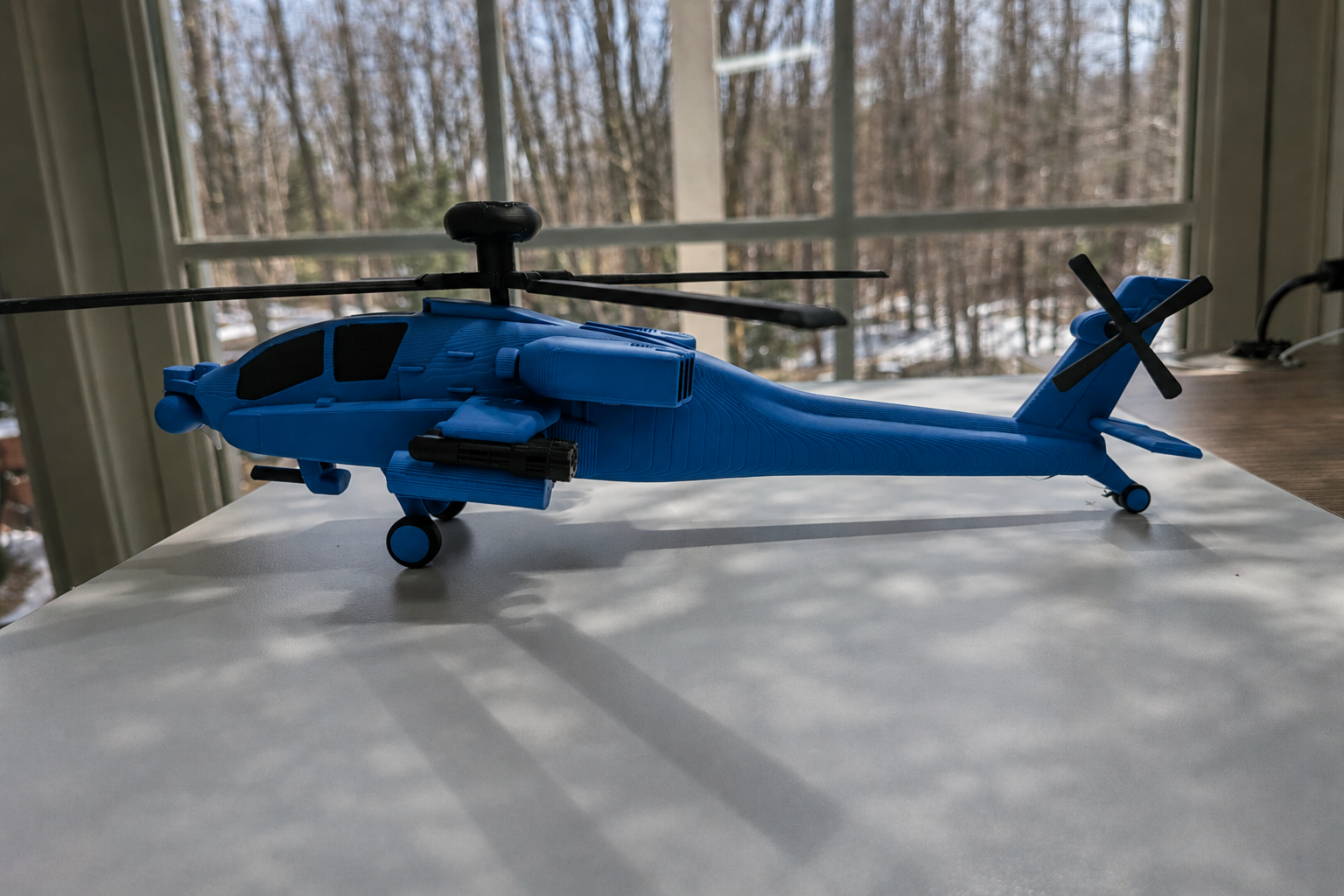 AH-64 Apache Helicopter 3D Printed Display Model – Military Attack Helicopter Edition