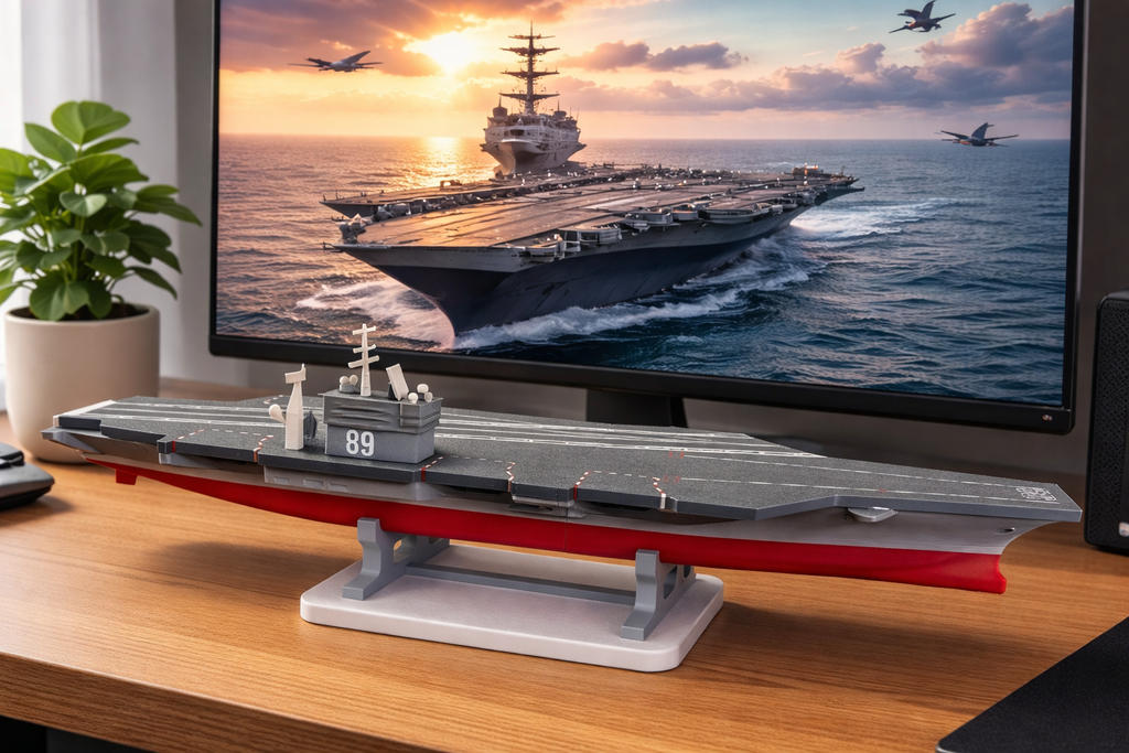 USS Nimitz CVN-68 Aircraft Carrier 3D Printed Build Kit – Navy Warship Model to Assemble