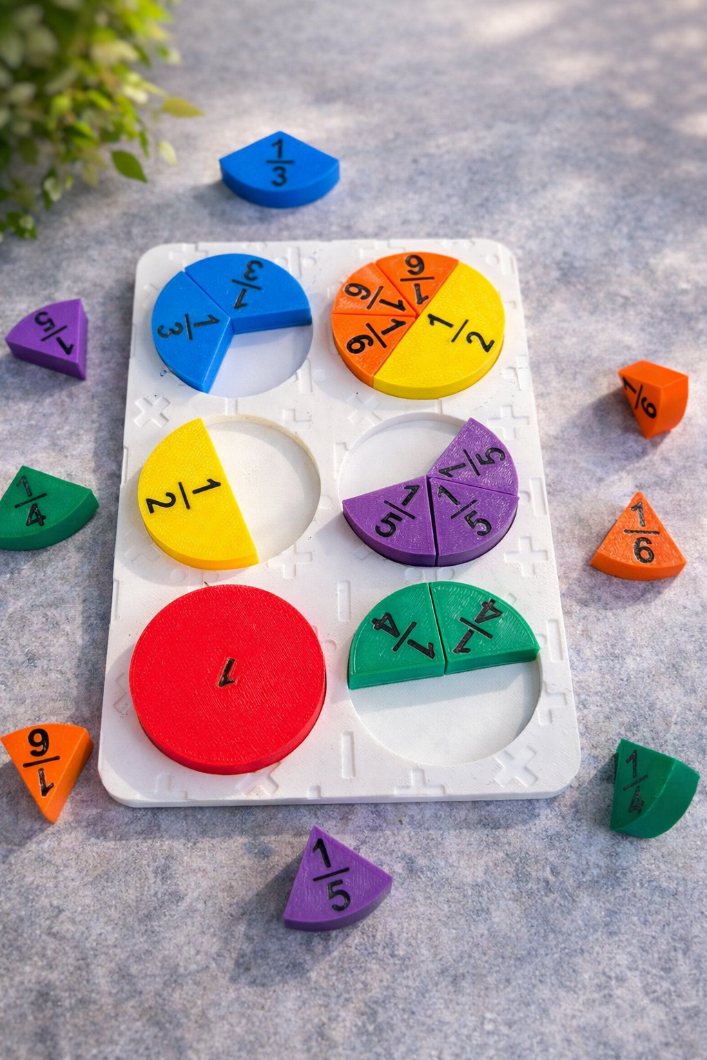 Fraction Learning Board for Kids | 3D Printed Math Puzzle | Montessori Fraction Teaching Toy