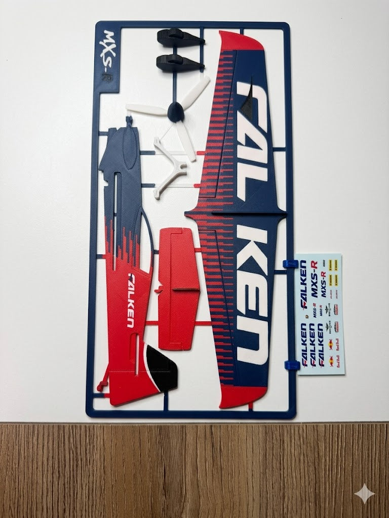 MXS-R Falken Aerobatic Plane 3D Printed Model | RC Airplane Display Build