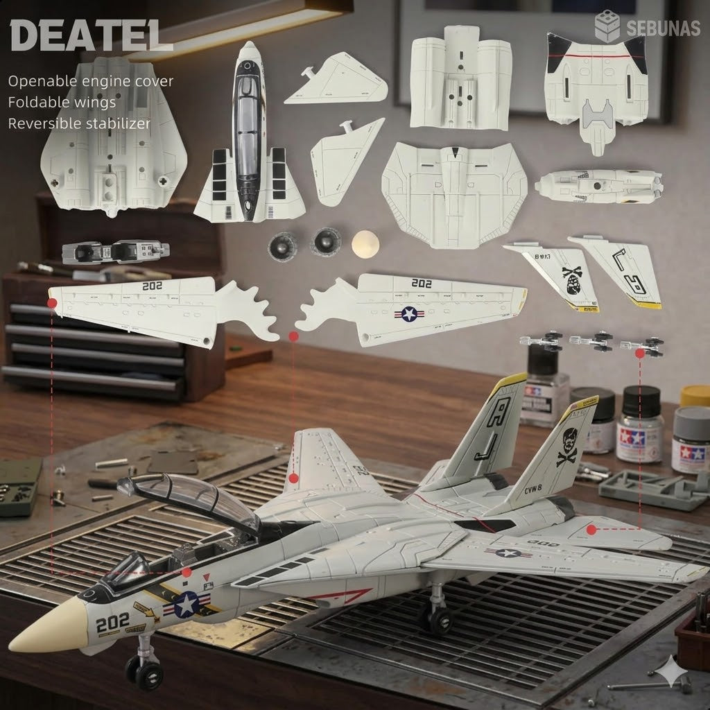 F-14 Tomcat 3D Quick Build Model Kit – 26 Piece Fighter Jet Aircraft Puzzle