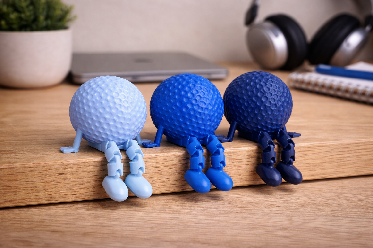Funny Golf Ball Buddy Desk Decor | 3D Printed Golf Ball Figure with Dangly Legs