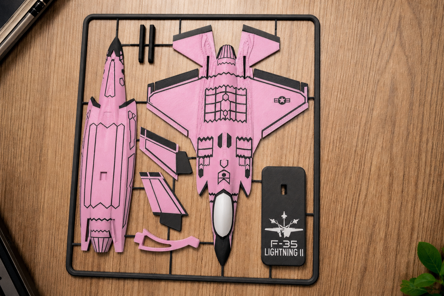F-35 Lightning II Black 3D Printed Aircraft Model Kit – Stealth Fighter Edition