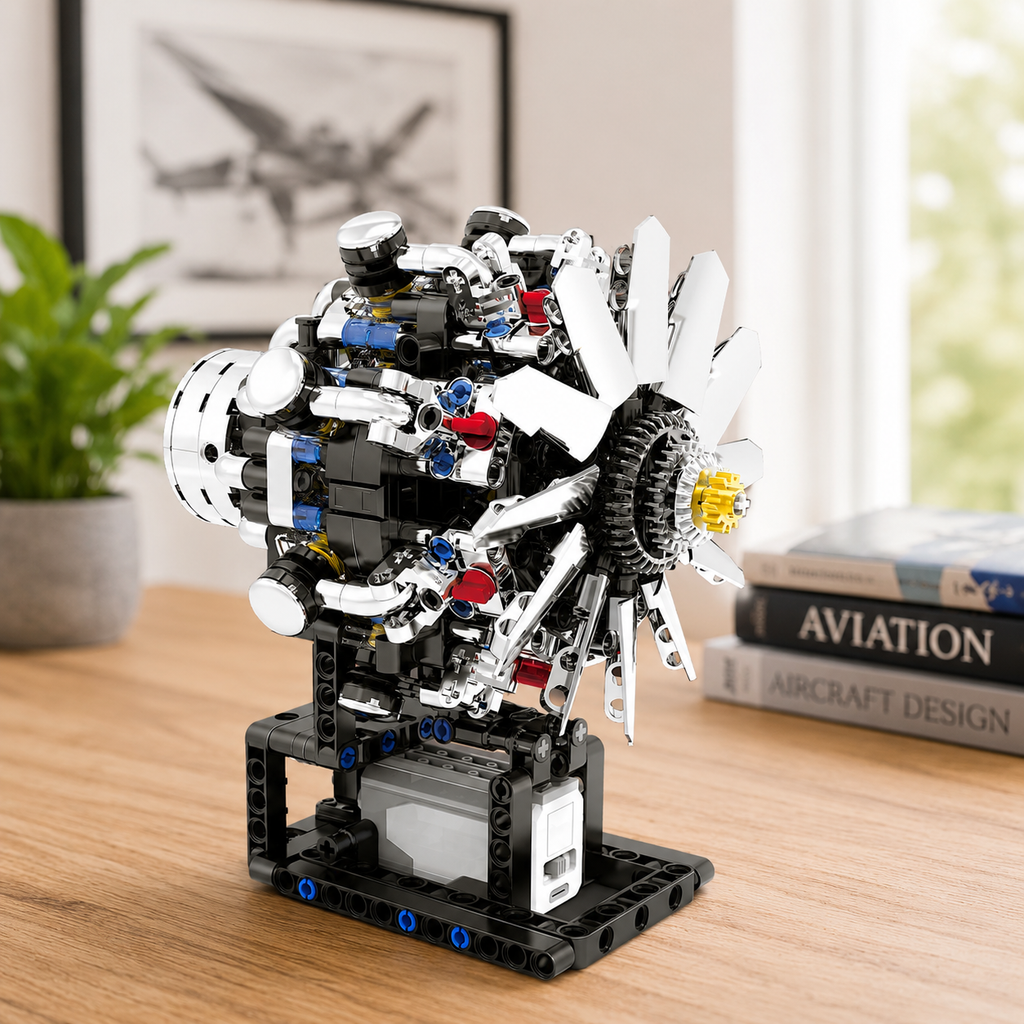 Toy Turbojet Engine Building Kit – 558 Piece Motorized STEM Aircraft Engine Model