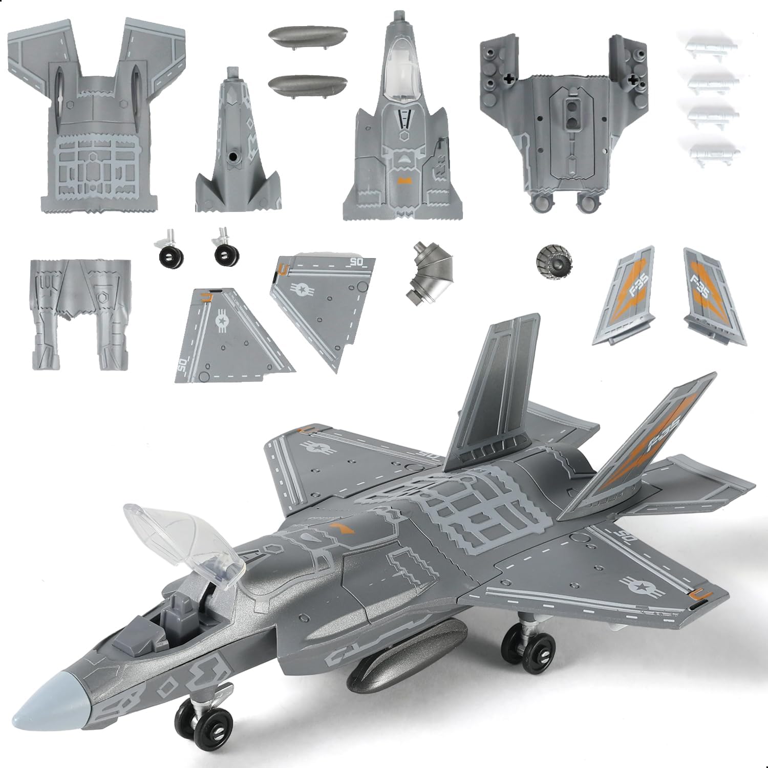 1:72 Scale F-35 Fighter Jet Quick Build Model Kit – 27 Piece Aircraft Build