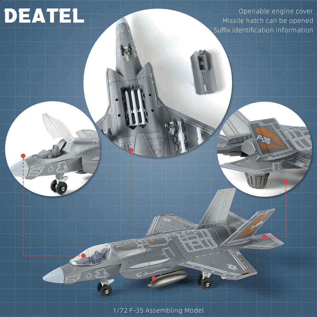 1:72 Scale F-35 Fighter Jet Quick Build Model Kit – 27 Piece Aircraft Build