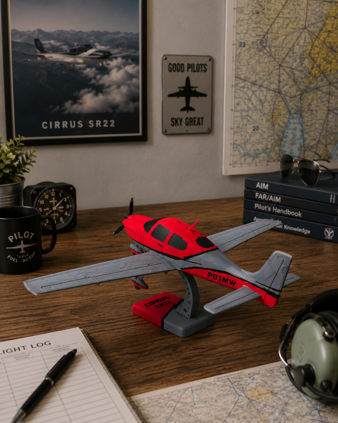 3D Printed Cirrus SR22 Model Kit DIY Aircraft Build Display