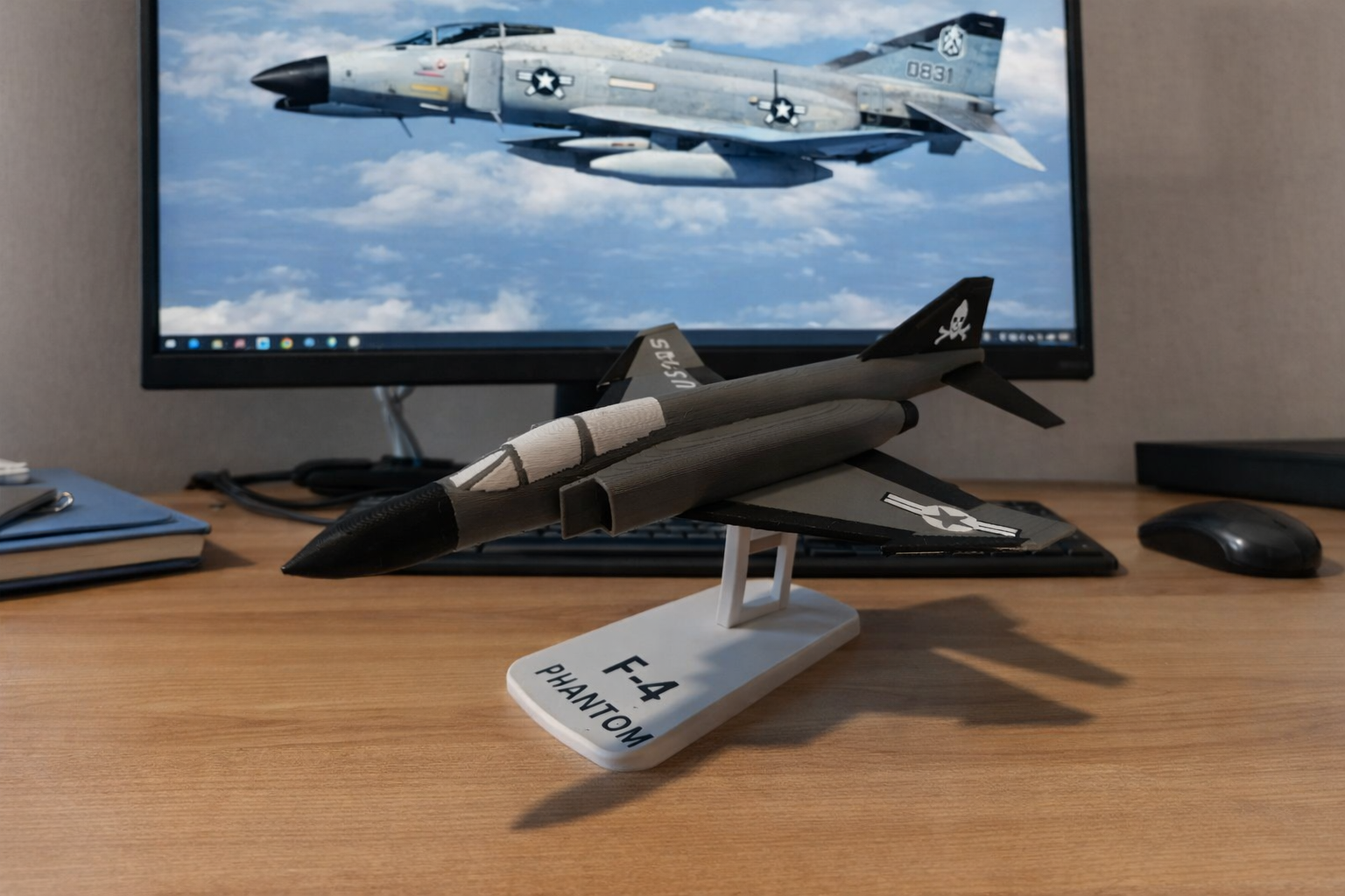 F-4 Phantom II USAF 3D Printed Aircraft Model – Loose Piece Fighter Jet Display