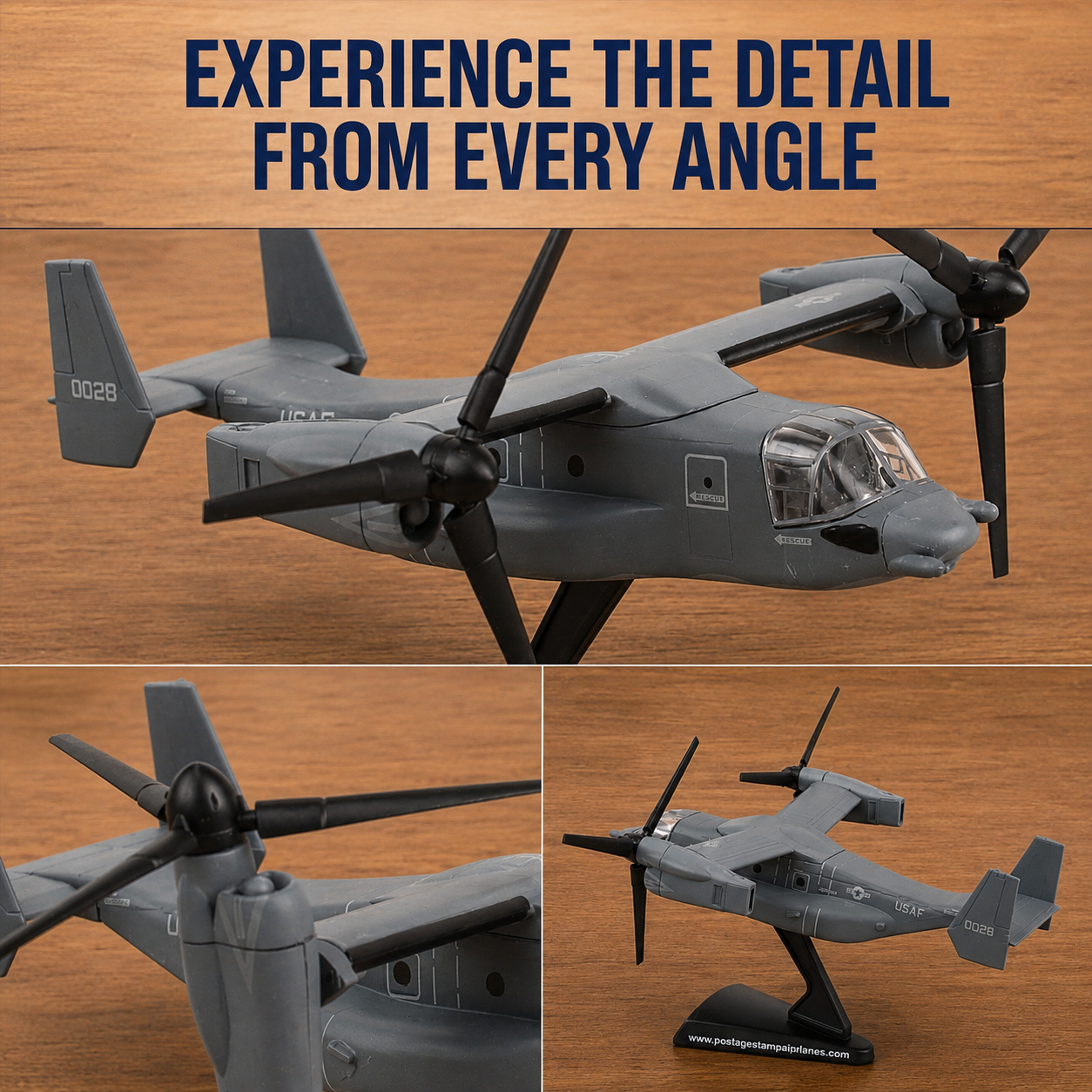 V-22 Osprey Die-Cast Aircraft Model – 1:150 Scale Military Tiltrotor Display Plane