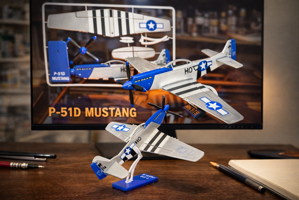 P-51 Mustang 3D Printed Aircraft Display Model