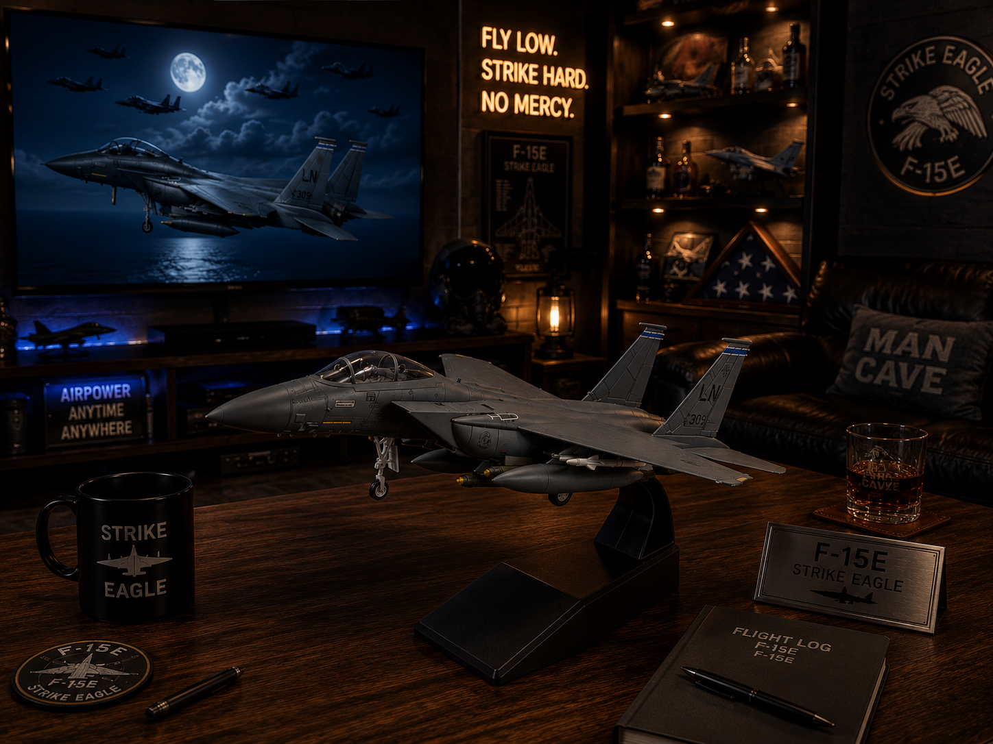 F-15E Strike Eagle Die-Cast Aircraft Model – 1/100 Scale Military Display Jet