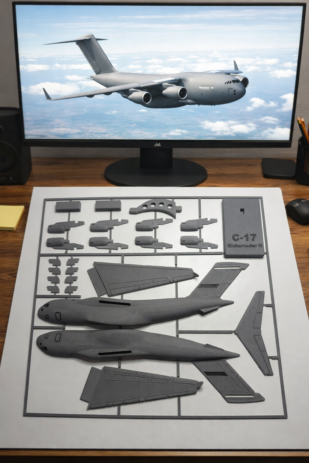 C-17 Globemaster III 3D Printed Aircraft Model Kit – USAF Military Cargo Plane