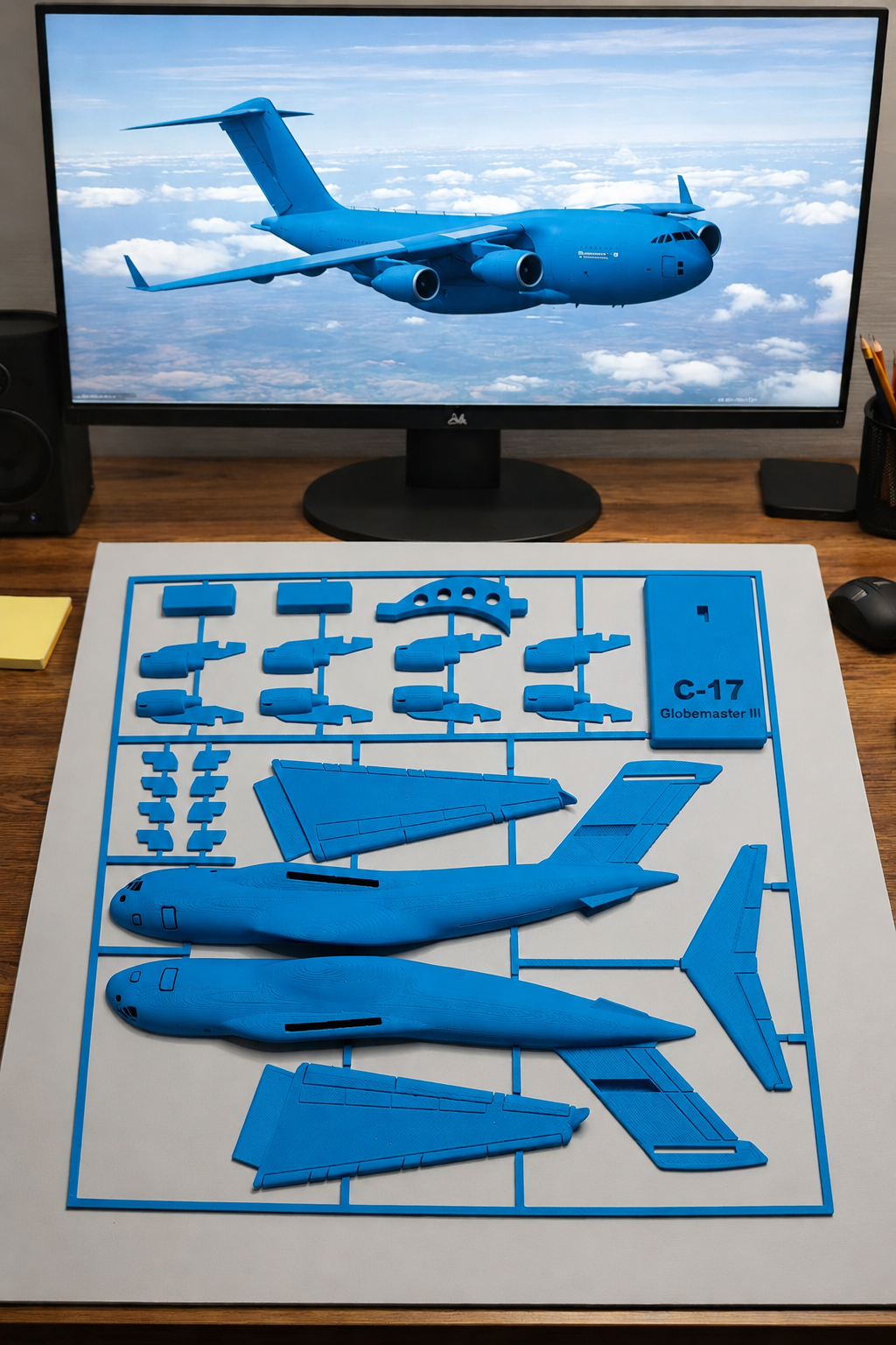 C-17 Globemaster III 3D Printed Aircraft Model Kit – USAF Military Cargo Plane