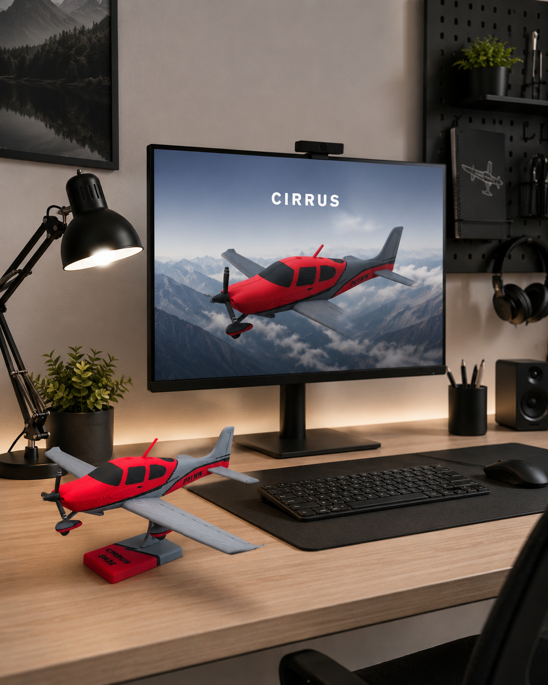 3D Printed Cirrus SR22 Model Kit DIY Aircraft Build Display