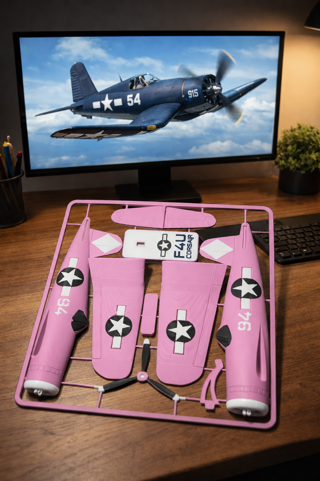 F4U Corsair 3D Printed Aircraft Model Kit – WWII Fighter Plane Edition