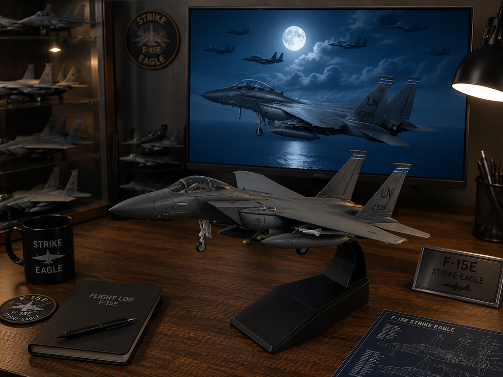 F-15E Strike Eagle Die-Cast Aircraft Model – 1/100 Scale Military Display Jet