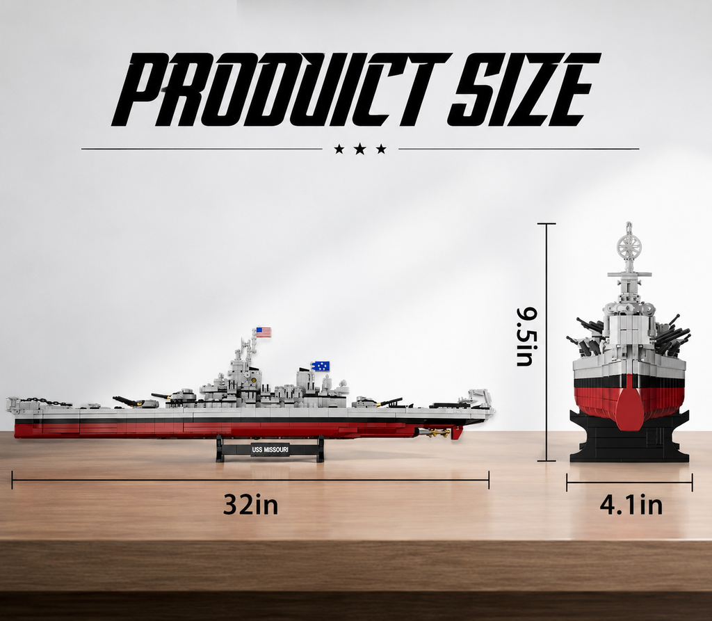 USS Missouri BB-63 Battleship Building Block Set – 2,228 Pieces