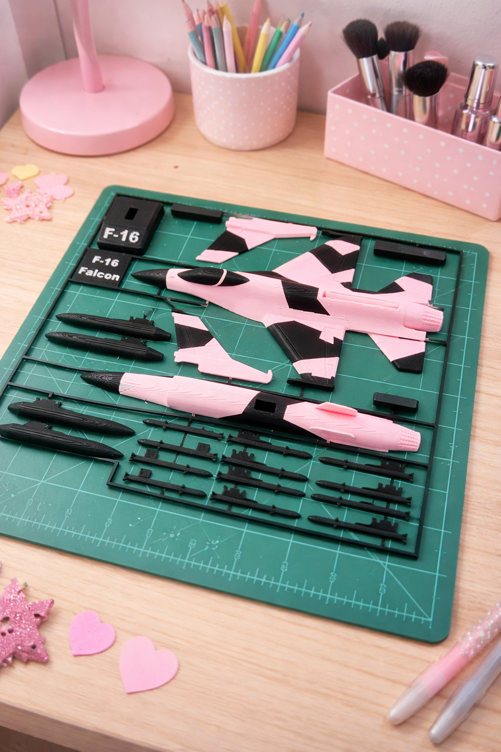 Pink F-16 Fighter Jet 3D Printed Model