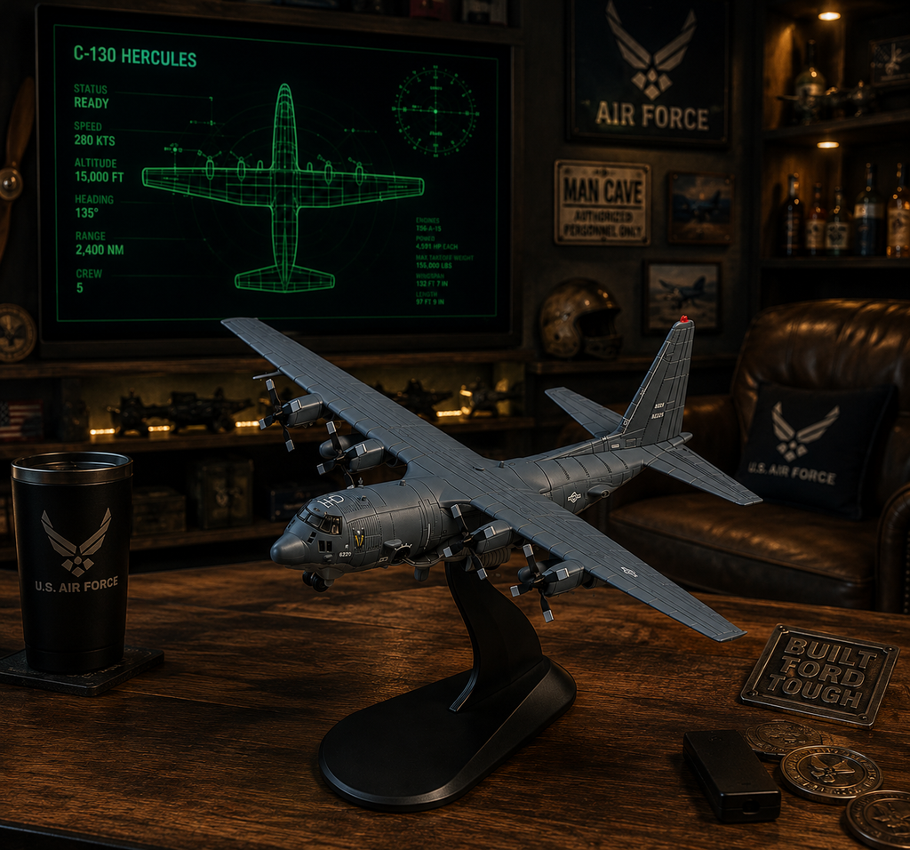 Lockheed AC-130 Gunship Die-Cast Aircraft Model – 1/200 Scale Military Display Plane