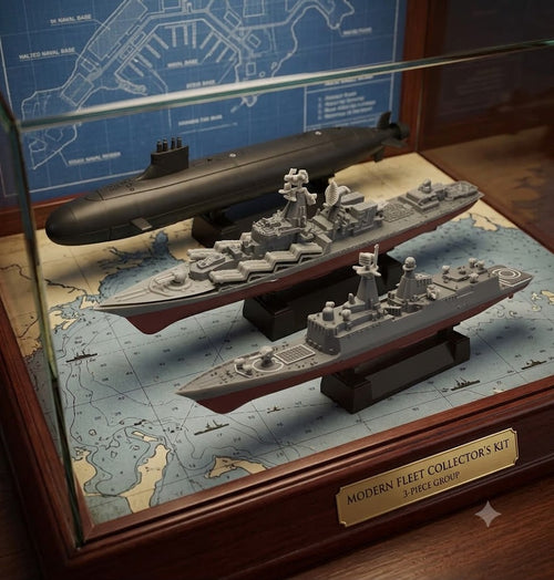 8-Piece Military Warship 3D Puzzle Model Kit Set – Battleships, Carrier & Submarine